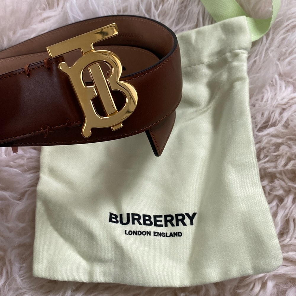 Burberry Monogram Motif Leather Belt